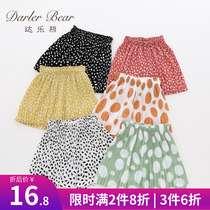 Girls shorts for summer wear 2022 new thin models foreign air snow spinning baby pants skirts high waist children shorts loose