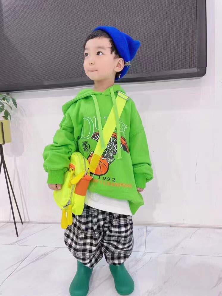 Papaya Z brand spring and autumn terry children's Korean version of foreign style candy color hooded sweater 17086