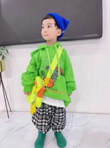 Papaya Z brand spring and autumn terry childrens Korean version of foreign style candy color hooded sweater 17086