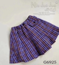 Niuduoduo winter style childrens middle school girls Korean retro retro plaid pleated wool skirt skirt 6697