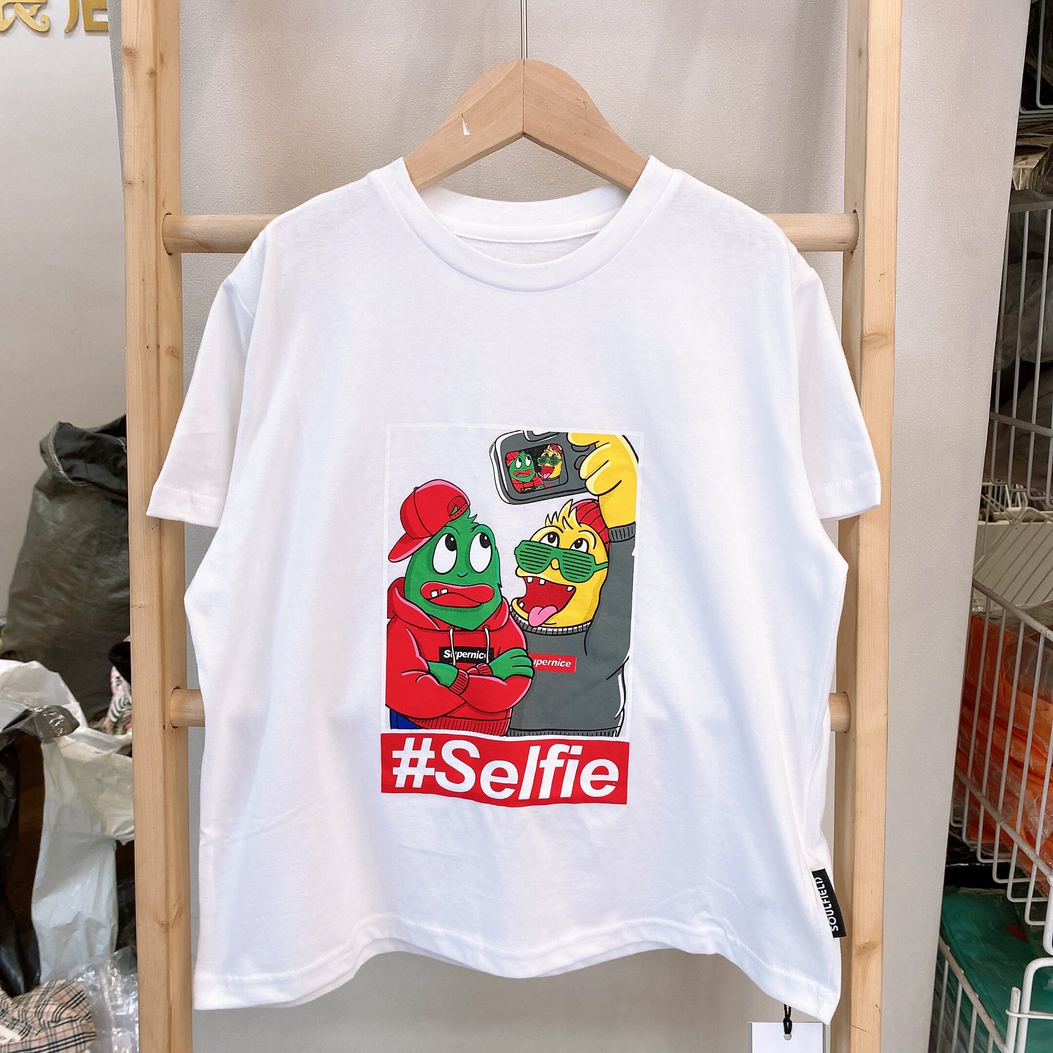 Summer children's middle-aged and older children's Korean version of foreign style pure cotton cartoon printed short-sleeved T-shirt 82081