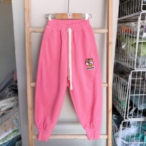 Niuduoduo spring and autumn style tiger embroidery childrens middle and big childrens beam mouth sports and leisure knitted pants and pants 96393