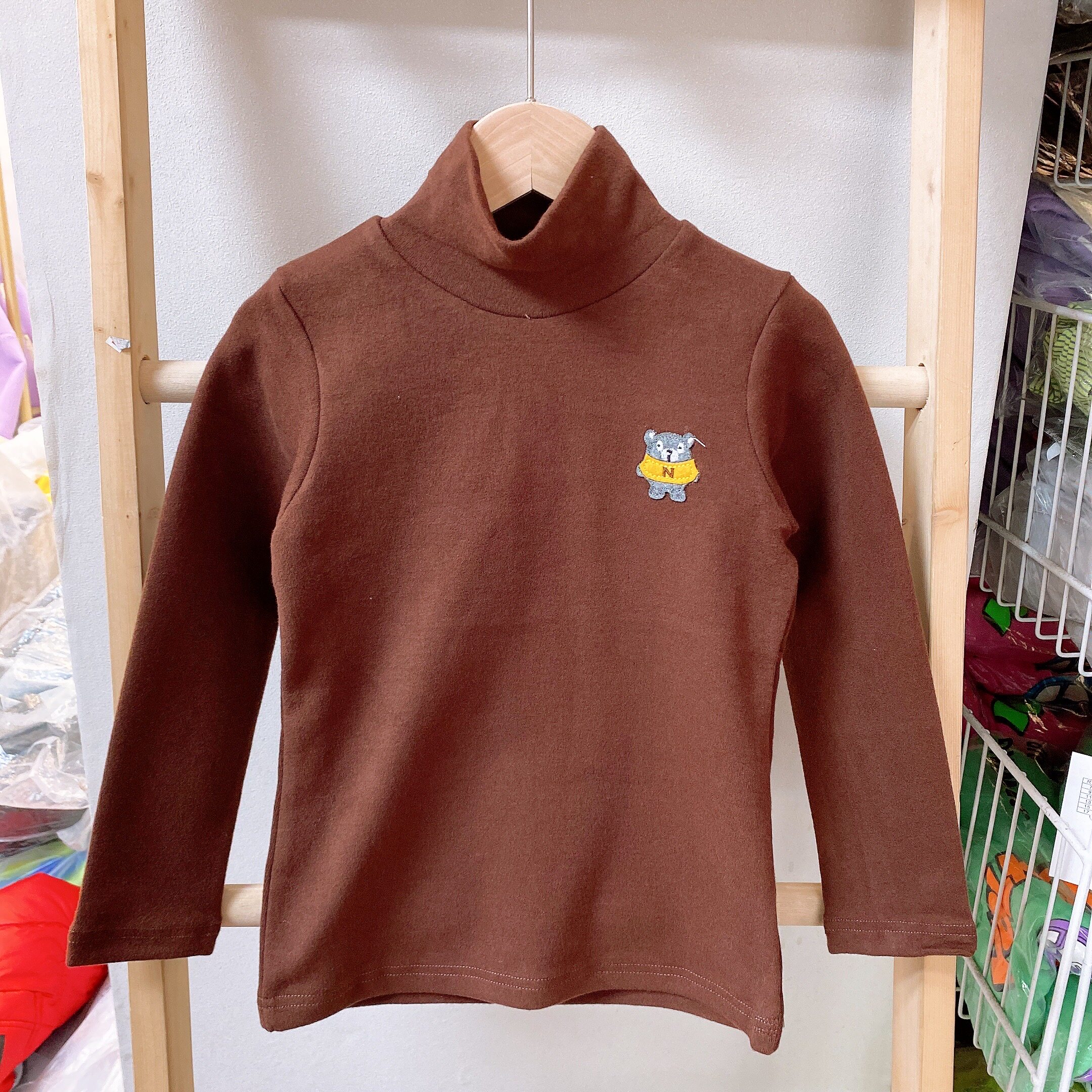 Niuduoduo winter children's big boy cartoon warm half-high collar thickened super soft elastic bottoming shirt T-shirt 86689