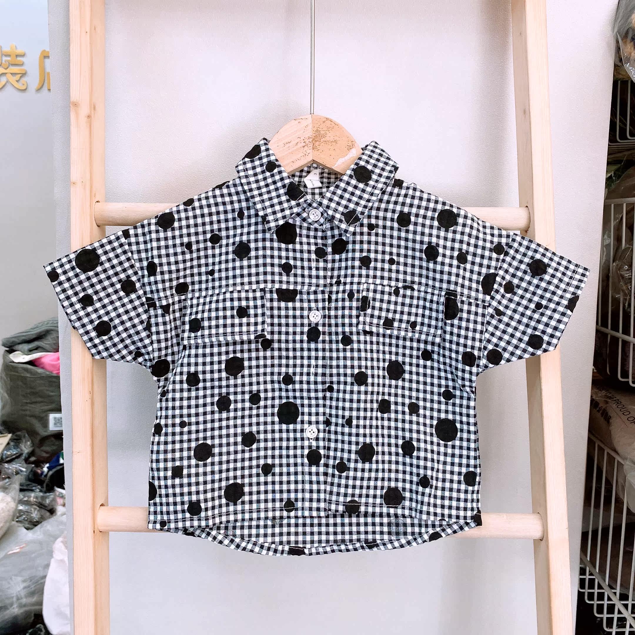 Summer children's children's Korean style foreign style short-sleeved shirt pure cotton trendy shirt JD266