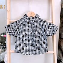 Summer childrens childrens Korean style foreign style short-sleeved shirt pure cotton trendy shirt JD266