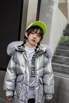 Maiha P brand winter childrens thickened mid-length bright surface wash-free middle and big childrens down jacket 125931
