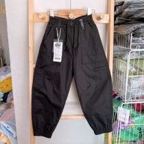 Niuduoduo winter style childrens Korean version plus velvet foreign style loose tooling trousers tide 83386