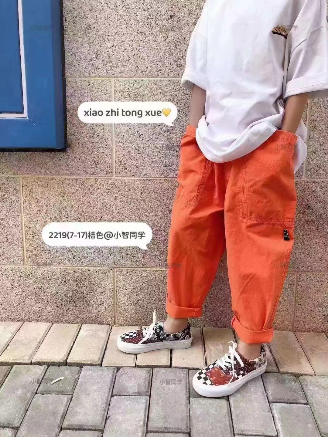 Small classmate brand 2022 spring and summer new medium and large children's pocket tooling thin section breathable casual trousers 2219