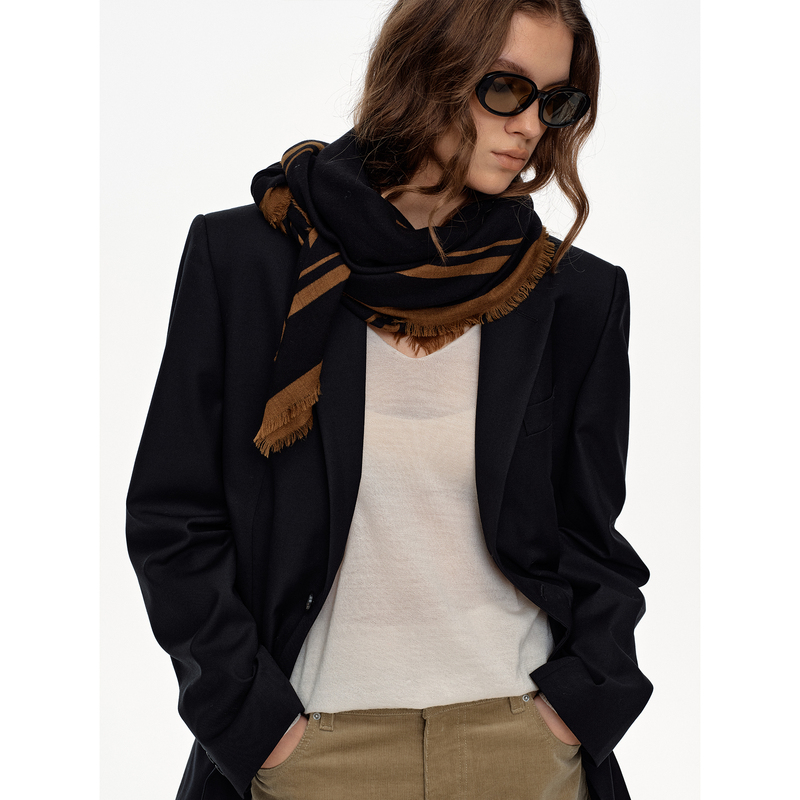 Taffa Tang Fa Fa Early Autumn New Product Double-Sided Printed and Dyed 100% Pure Water-Soluble Wool Scarf 826Se459 Taffa Tang Fa Fa Early Autumn New Product Double-Sided Printed and Dyed 100% Pure Water-Soluble Wool Scarf 826Se459