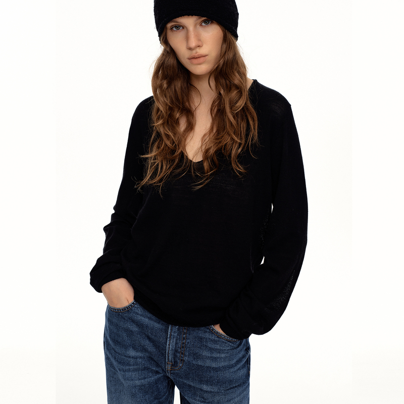 Taffa Tang Fa Fa Early Autumn'Can Be Worn in Three Seasons' Merino Wool Warm and Breathable V-Neck Knitwear Taffa Tang Fa Fa Early Autumn'Can Be Worn in Three Seasons' Merino Wool Warm and Breathable V-Neck Knitwear
