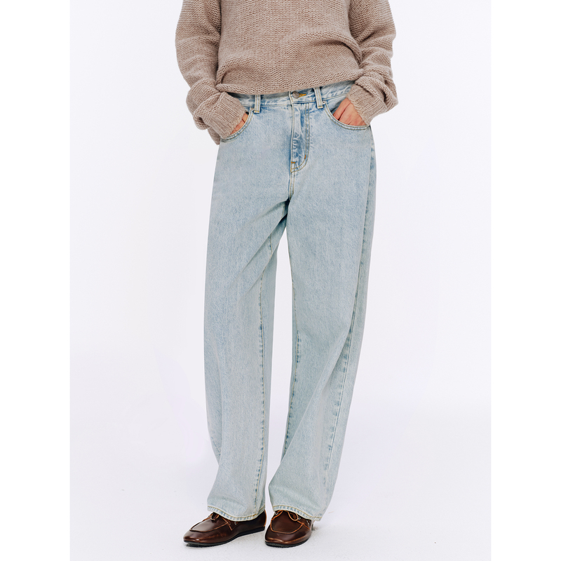 Taffa Tang Fa Fa's New Autumn and Winter Classic Rich Indigo Denim Jeans for Women, Small Size, Studded, Comfortable and Versatile Taffa Tang Fa Fa's New Autumn and Winter Classic Rich Indigo Denim Jeans for Women, Small Size, Studded, Comfortable and Versatile