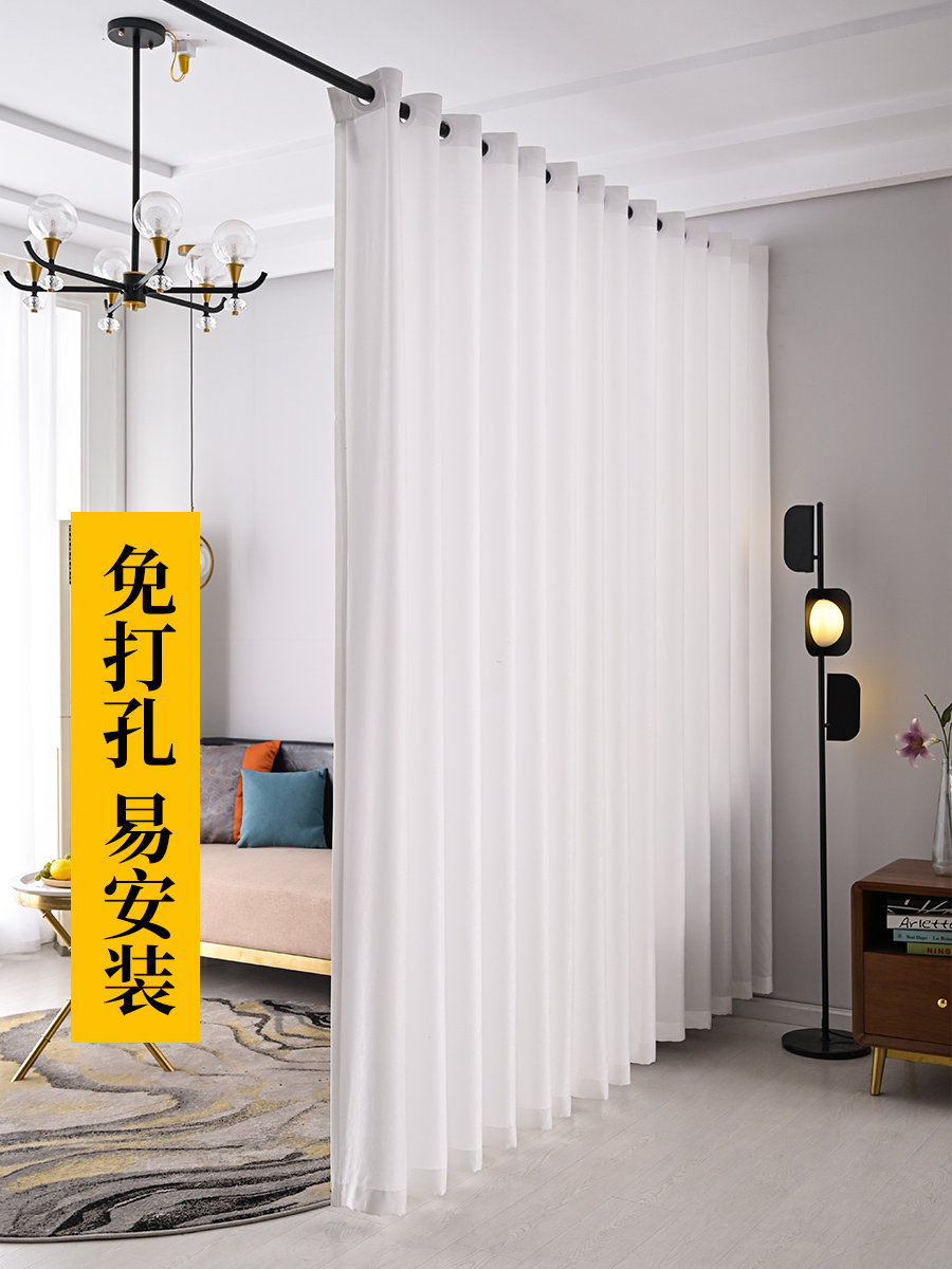 Perforated installation of translucent impermeable human yarn Cloakroom dustproof curtains Cabinet blocking curtains Beauty salon partition windows