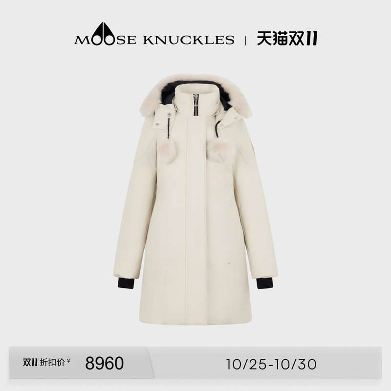 [Luxury 30% off]Moose Knuckles Parka Women's Long Scissor-Style down Jacket Parka Coat