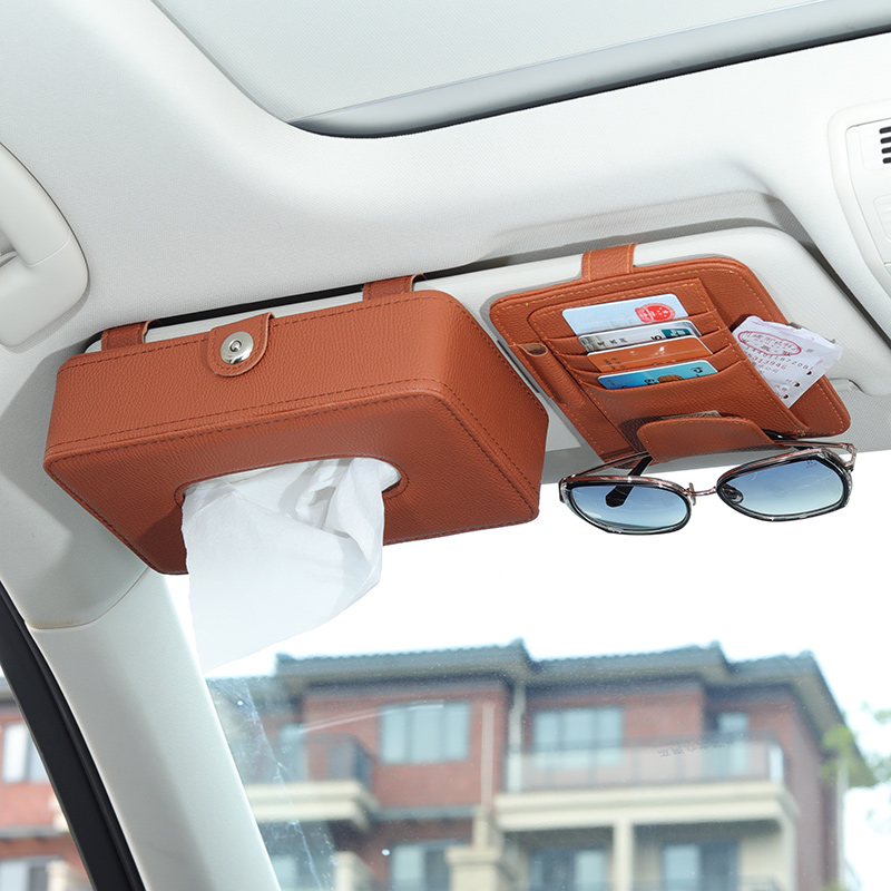 Car tissue box pumping creative hanging car sun visor napkin pumping carton car storage decoration supplies Daquan
