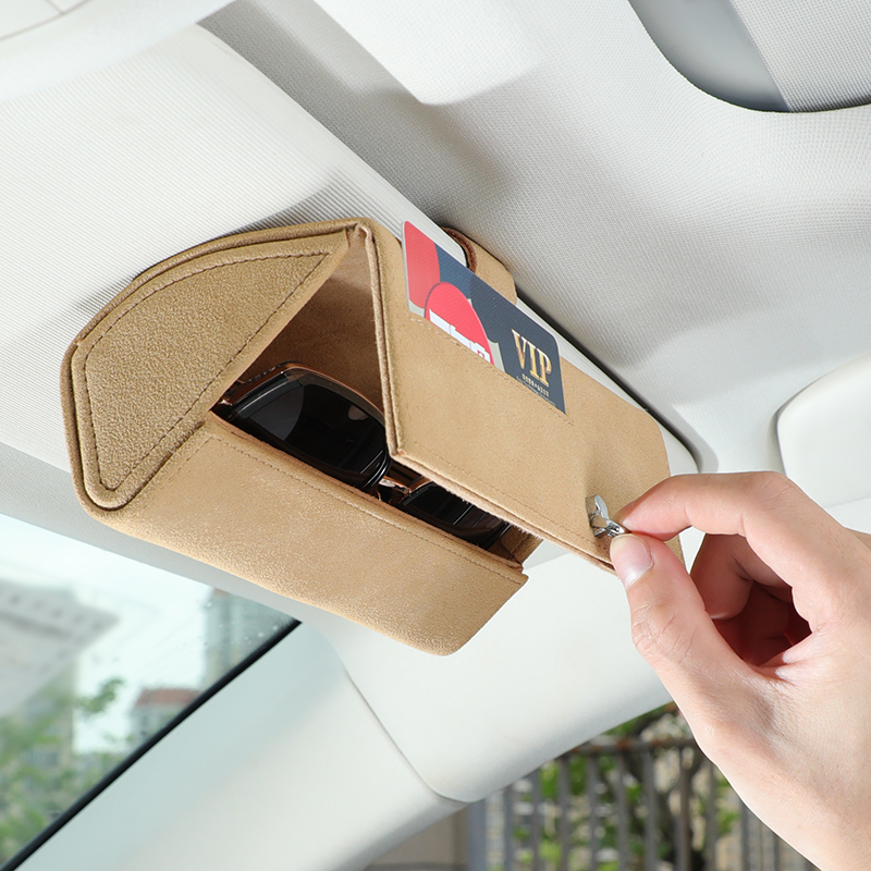 On-board Glasses Case Car Visor Multifunction Containing card clip in car Decorative Supplies Big Full Sun Spectacle Frame