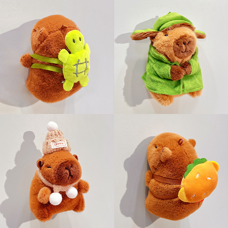 Kapibala Magnetic Refrigerator Sticker 2025 New Cute Cartoon Three-Dimensional Plush Doll Home Decoration Magnetic Sticker