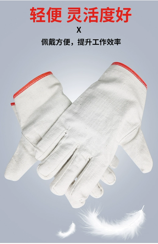 Găng tay hàn vải dày 2 lớp chống mài mòn 24 dòng lót đầy đủ vải bảo hộ lao động làm việc máy móc bảo hộ công nghiệp thợ hàn nam