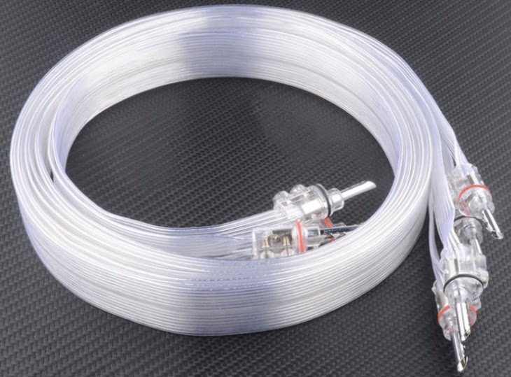 Fever Import flat silk with horn line Hifi grade sound power amplifier Banana head connection speaker line pure copper silver plated