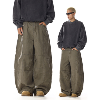 American Retro Workwear Jeans for Men and Women, Trendy Brand, Cool and Stylish, High Street Design, Slimming, Casual, Loose Wide-Leg Pants