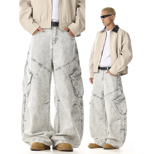 American retro work jeans for men and women