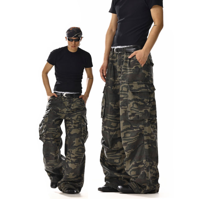 American retro camouflage overalls for men and women