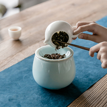 Shengyao sheep fat jade porcelain built water kettle cup washing tea residue cylinder Handmade water storage Japanese washing Kung Fu tea accessories