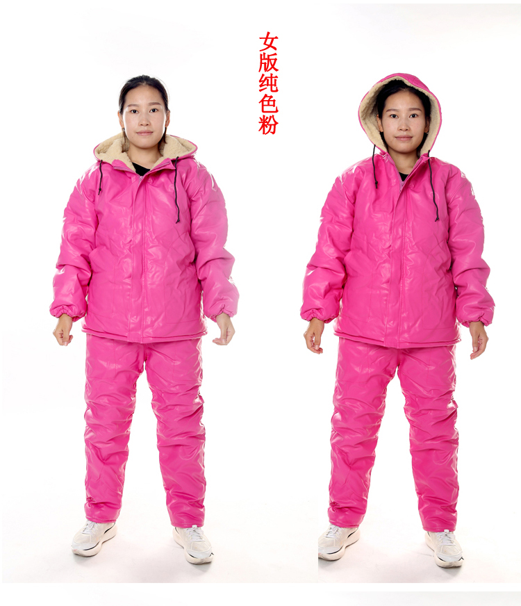 Quần yếm nam phù hợp với áo khoác cotton mùa đông dày bảo vệ áo khoác cotton chống thấm lạnh và da pu chống dầu cộng với nhung nữ đồ bộ đẹp
