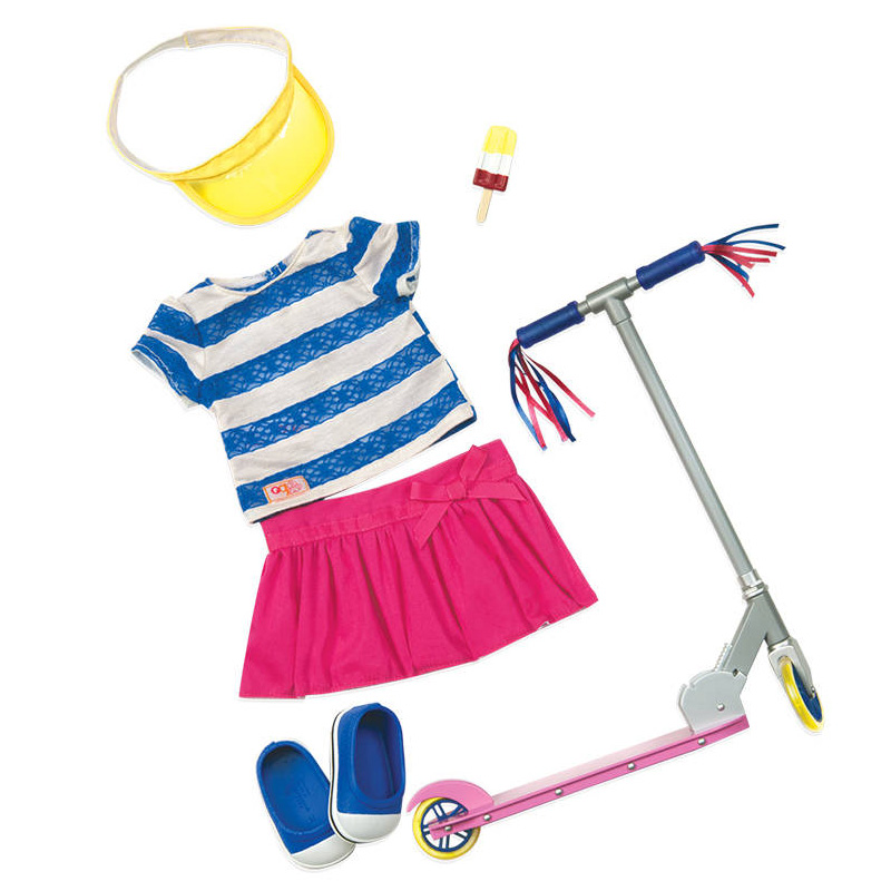 American OG Puppet Season Doll Skateboard Skirt Set Our Generation Doll Clothes Simulation Scene Set Set