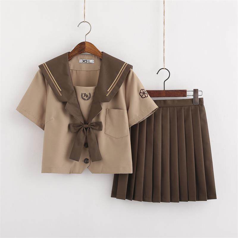Orthodox milk tea JK uniform Japanese school uniform young women's soft sister sailor suit academic style long sleeve suit sweet beauty summer