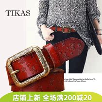 Belt women vintage extended size fat mm genuine leather middle-aged mother 200kg belt cowhide jeans belt