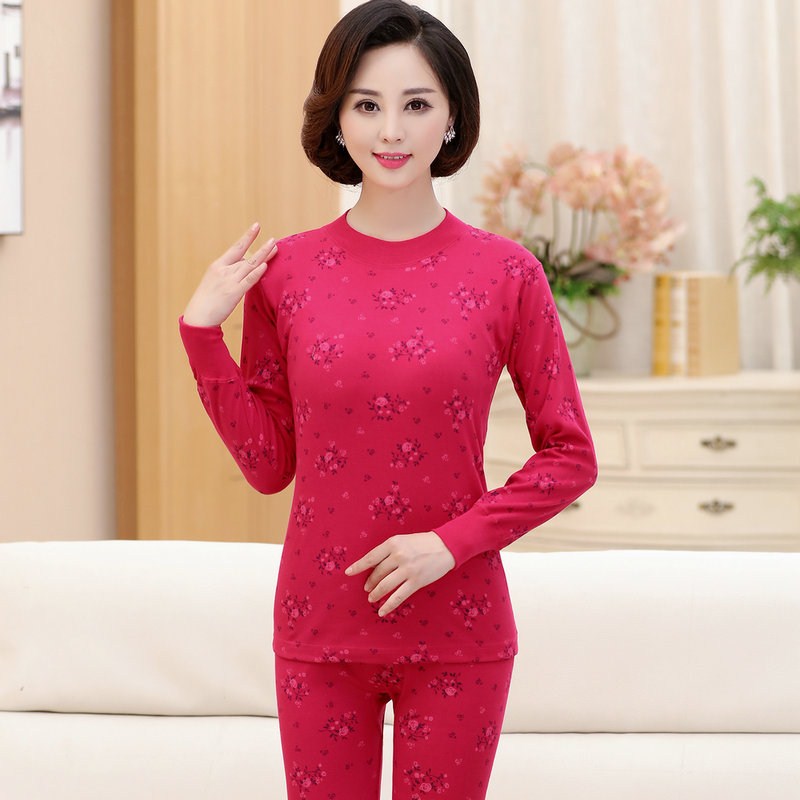 Trung niên womens. Đồ lót ấm thiết mỏng 50 mẹ quần mùa thu 60 người già dài tay đáy áo len bông.