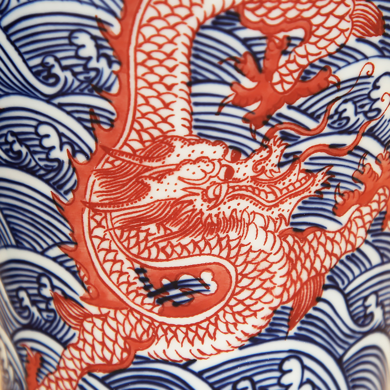Hand - made blue blue ocean dragon name plum bottle to industry