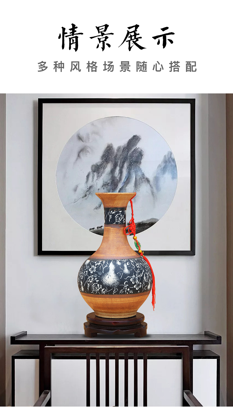 Jingdezhen ceramics maintain blue coarse pottery vase sitting room place home wine ark, adornment porcelain arts and crafts