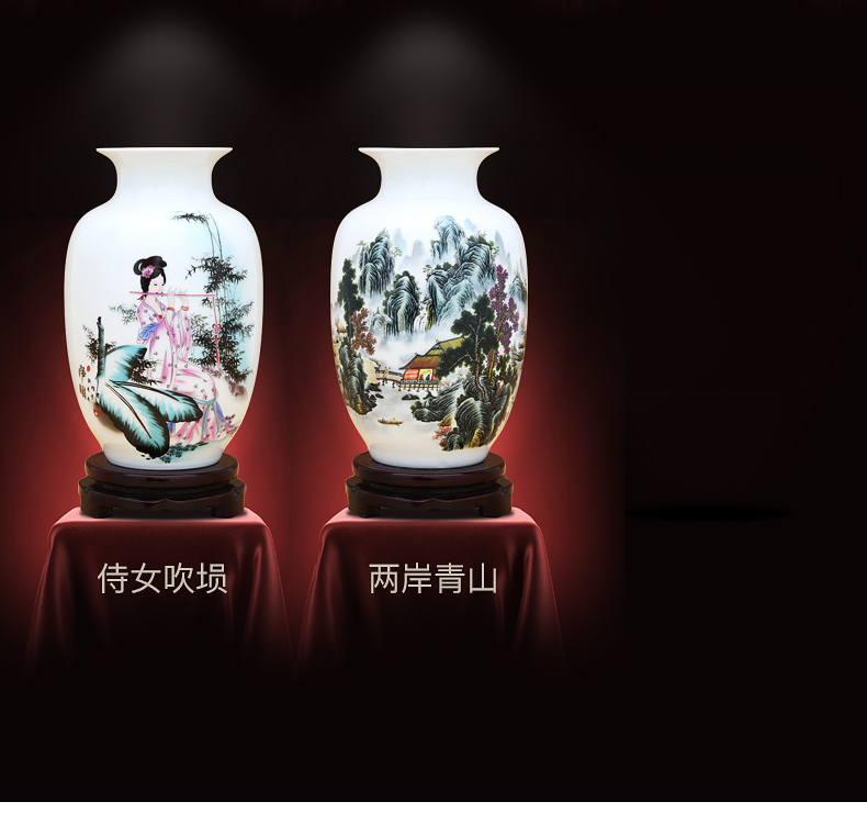 Jingdezhen ceramics white trumpet vase water raise flower arranging furnishing articles household act the role ofing is tasted rich ancient frame sitting room office