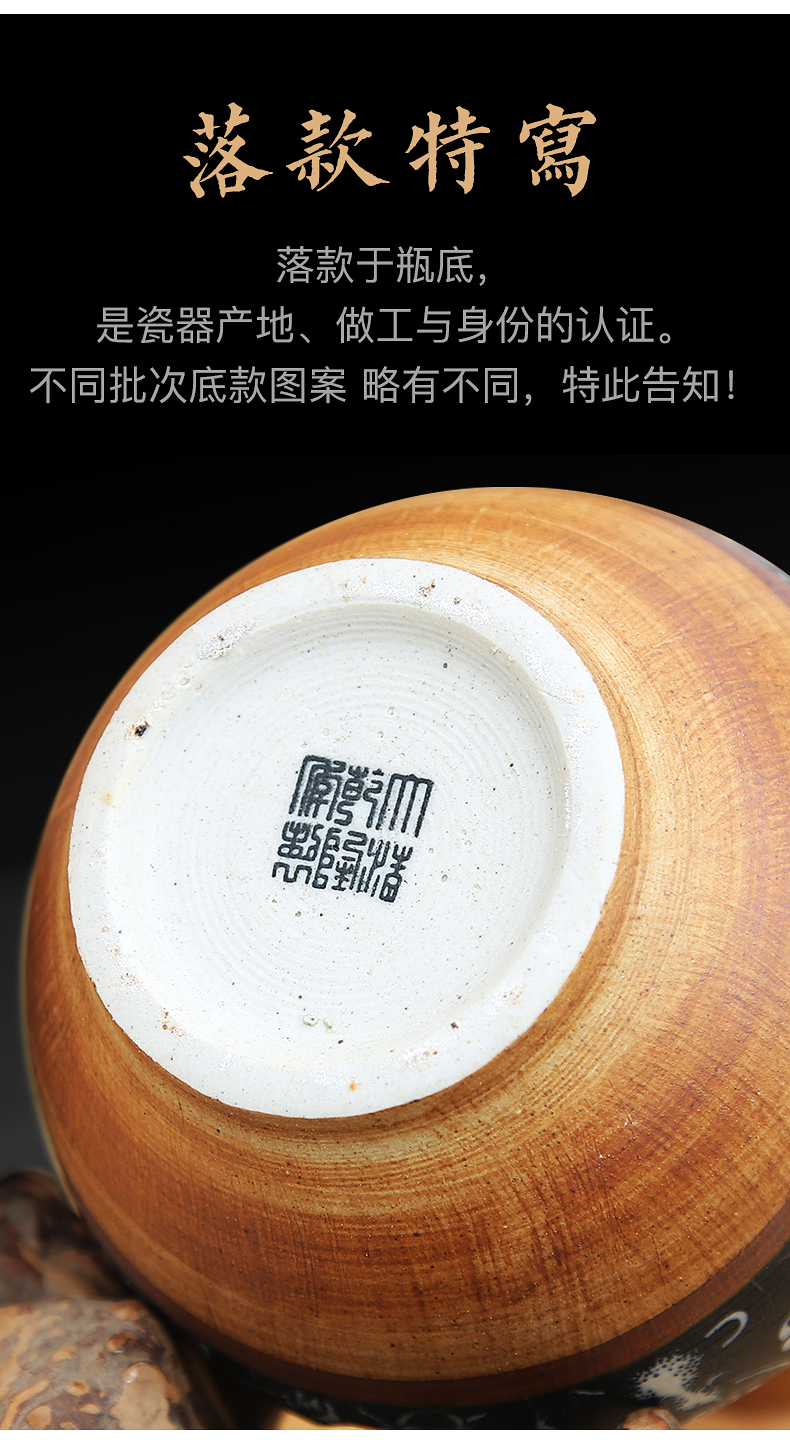 Jingdezhen ceramics maintain blue coarse pottery vase sitting room place home wine ark, adornment porcelain arts and crafts