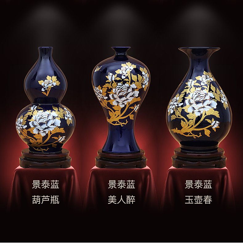 Jingdezhen ceramics floret bottle furnishing articles China red Chinese style living room flower arrangement festival I home decoration