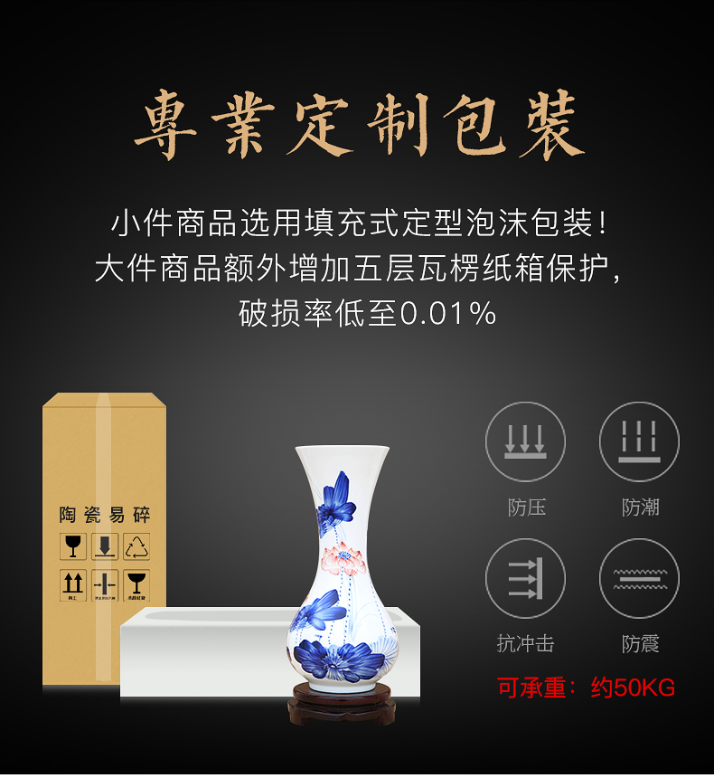 Jingdezhen ceramics hand - made bucket color blue and white porcelain vases, furnishing articles living room flower decorations arts and crafts