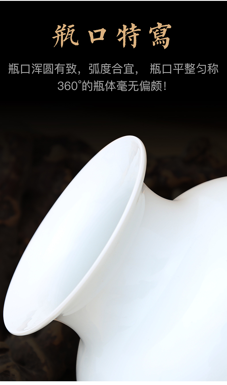 Jingdezhen ceramics white floret bottle furnishing articles of Chinese style household adornment of the sitting room TV ark, ikebana arts and crafts