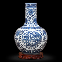 World defying stage porcelain hand-painted blue-and-white porcelain with the Phoenix celestial sphere bottle