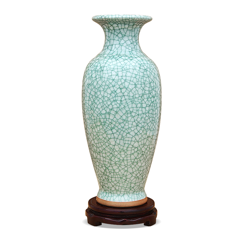 Jingdezhen ceramic vase crack porcelain glaze furnishing articles sitting room ground adornment flower arrangement craft three color optional