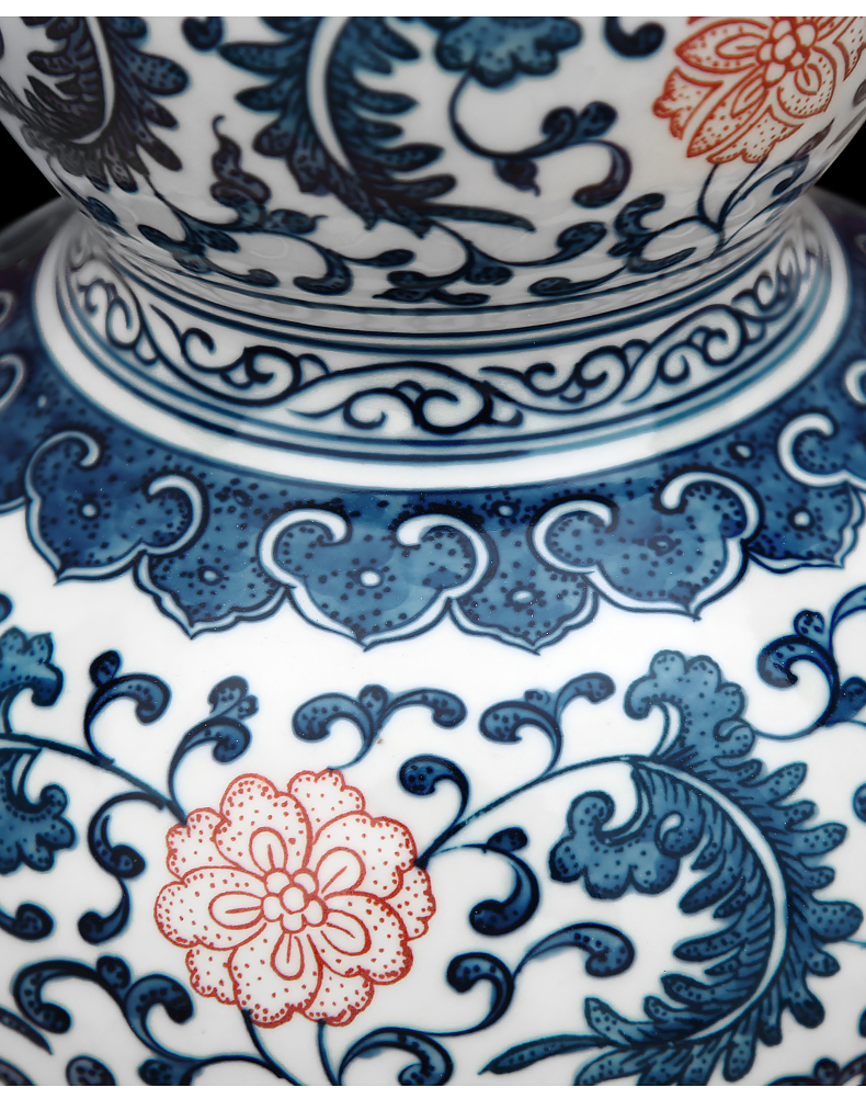 To ceramics hand - made porcelain lotus flower Wan Shouteng gourd bottle