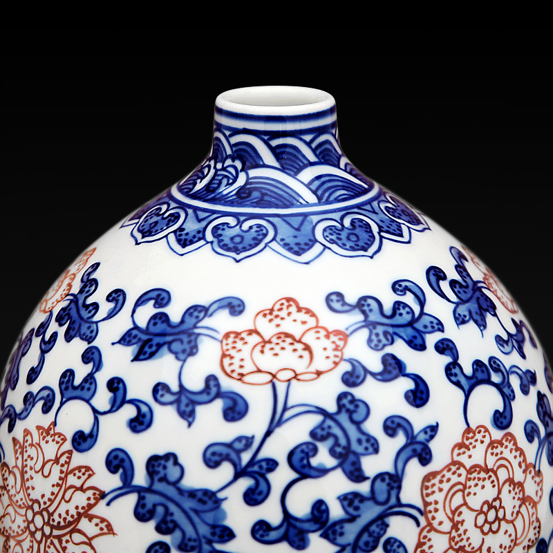 To pure hand - made blue - and - white porcelain industry youligong gourd bottle
