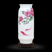 Jingdezhen ceramic hand-painted vase Villa decoration office Hotel dried flower decoration living room flower arrangement handicraft