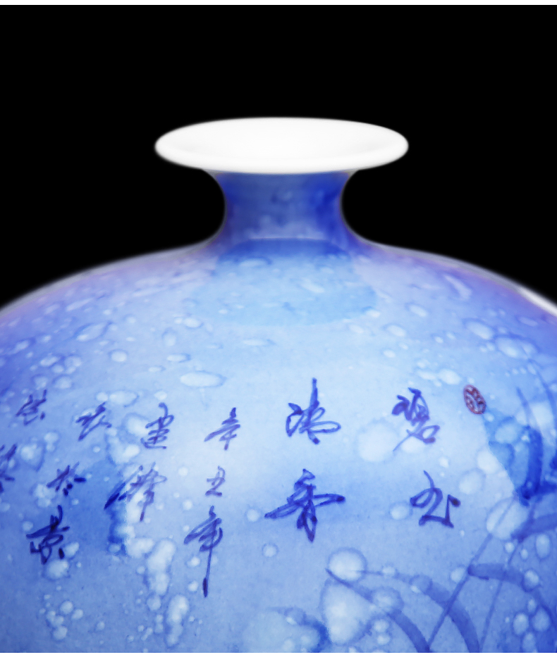 Blue and white spilt choi mei bottle to industry