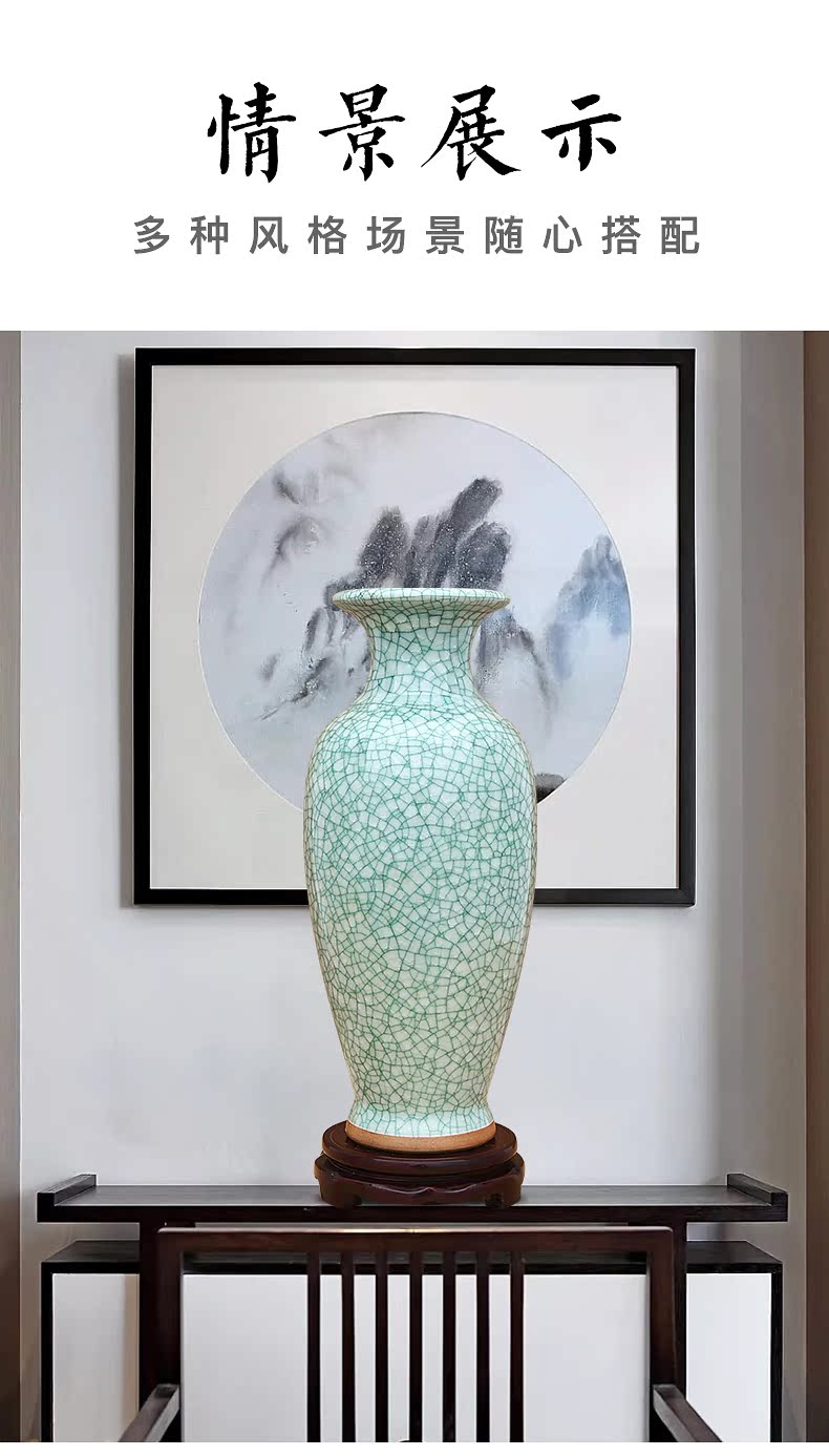 Jingdezhen ceramic vase crack porcelain glaze furnishing articles sitting room ground adornment flower arrangement craft three color optional