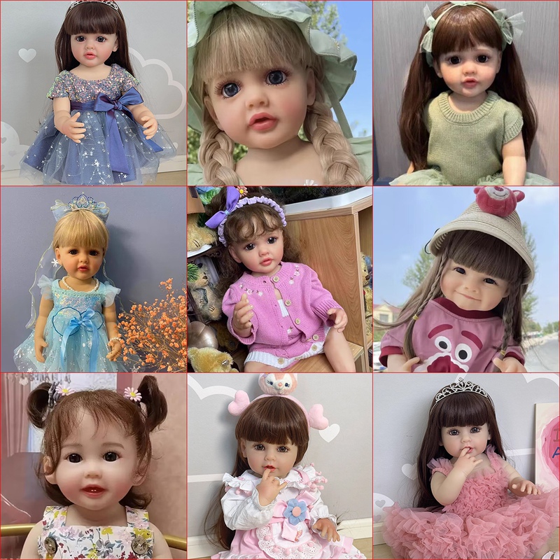 Npk Genuine Realistic Doll Reborn Doll Baby Soft Rubber Princess Girl Toy 55cm Can Be Bathed Children's Day