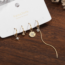 Design sense ear stud female simple small multi-Eye earrings 2021 New Tide Korean temperament Net red ear bone nail ear buckle