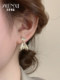 Exaggerated personality metal style fishtail earrings light luxury niche design high-end earrings ins trendy autumn and winter earrings for women