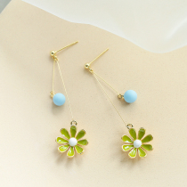 Candy color earrings female temperament Korean Net red 2021 New Tide flower earrings hipster cute versatile earrings