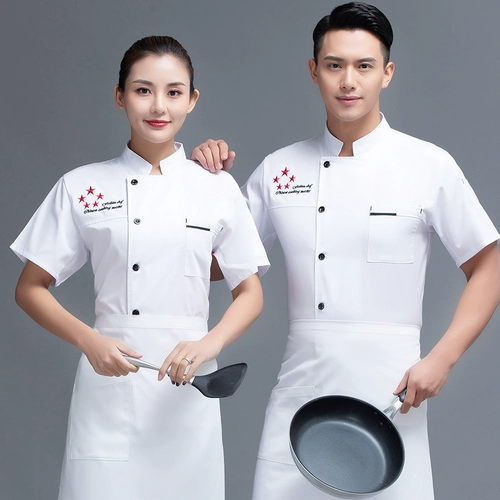 Высококачественный костюм шеф-повара мужской китайский ресторан с короткими рукавами в китайском стиле